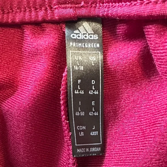 Adidas Women's Maroon Joggers with White Stripes - Picture 4 of 4